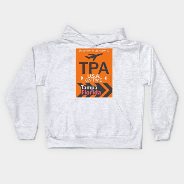 Tampa airport code Florida 28092021orange Kids Hoodie by Woohoo